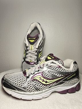 Saucony Guide 5 Women's Progrid Running Shoes Size 8.5 Wide White Purple 10141-3